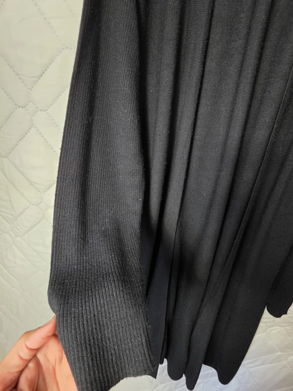 Eileen Fisher Organic Linen Knit Duster Cardigan Sz XL Medium Black Lightweight